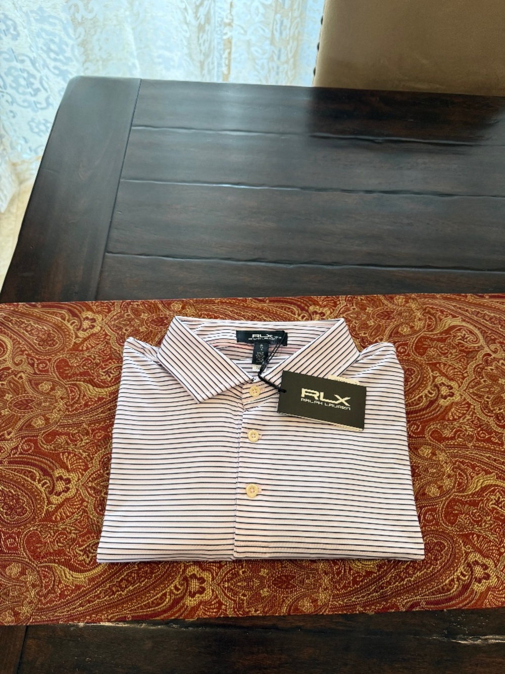 RLX Ralph Lauren Men's XL Pink Multi Golf Concept 1 Polo MSRP $110